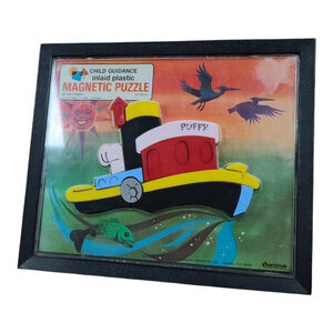 1960s Magnetic Puzzle No. 904 Tugboat PUFFY Vintage Toy